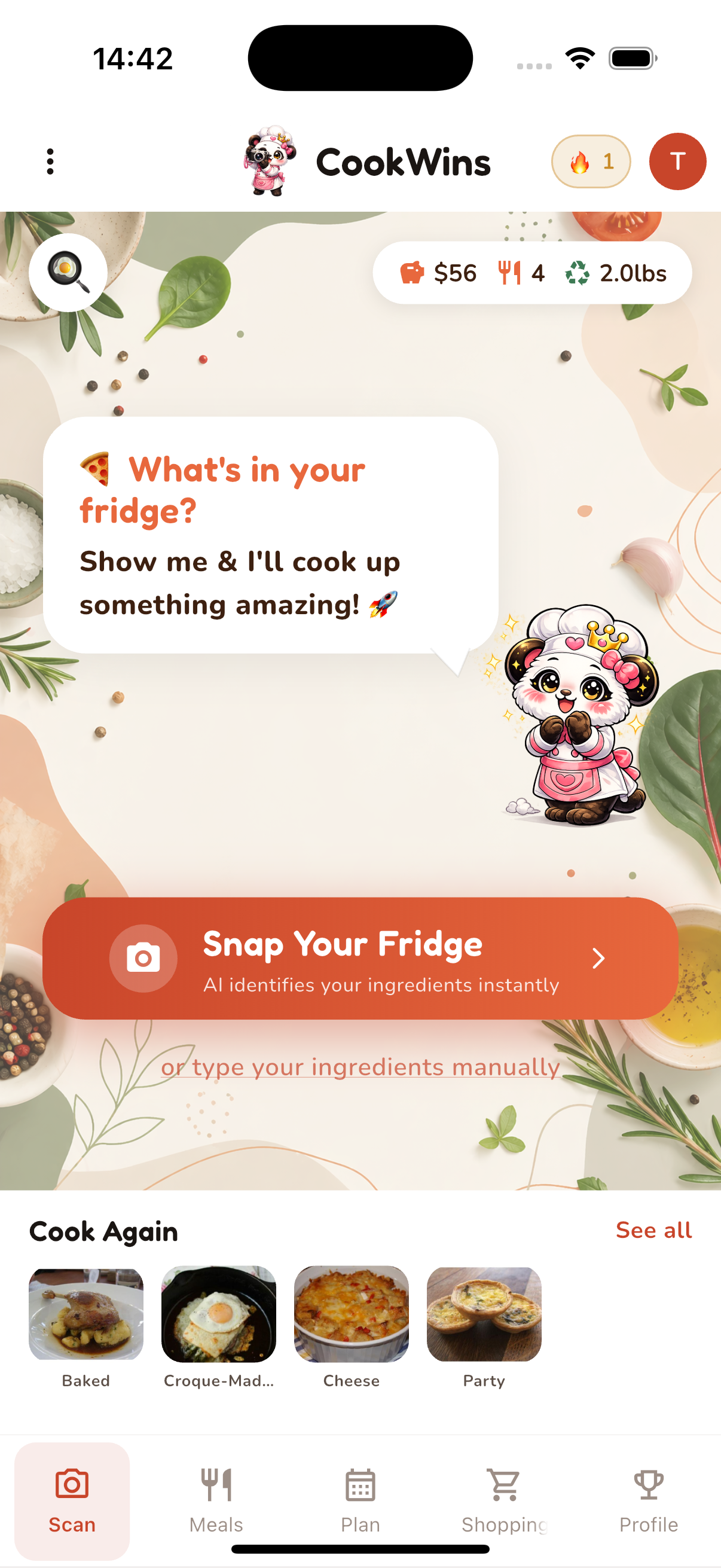 CookWins App – Escanea tu nevera